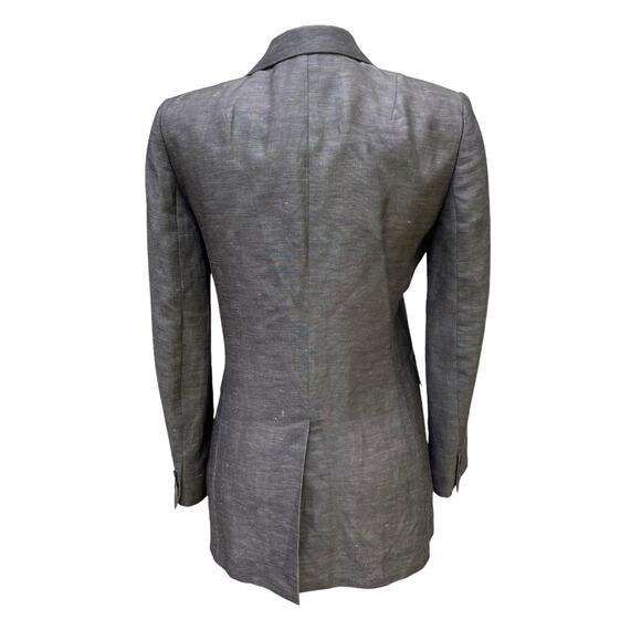 DKNY Blazer Sz 4 Linen Silk Blend Long 2 Button Lightweight Minimalist Preppy - Picture 6 of 13
